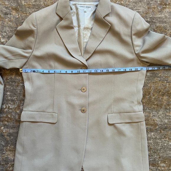 Giorgio Armani Le Collezioni Stone Wool  2 Piece Skirt Suit 14 - Picture 8 of 15